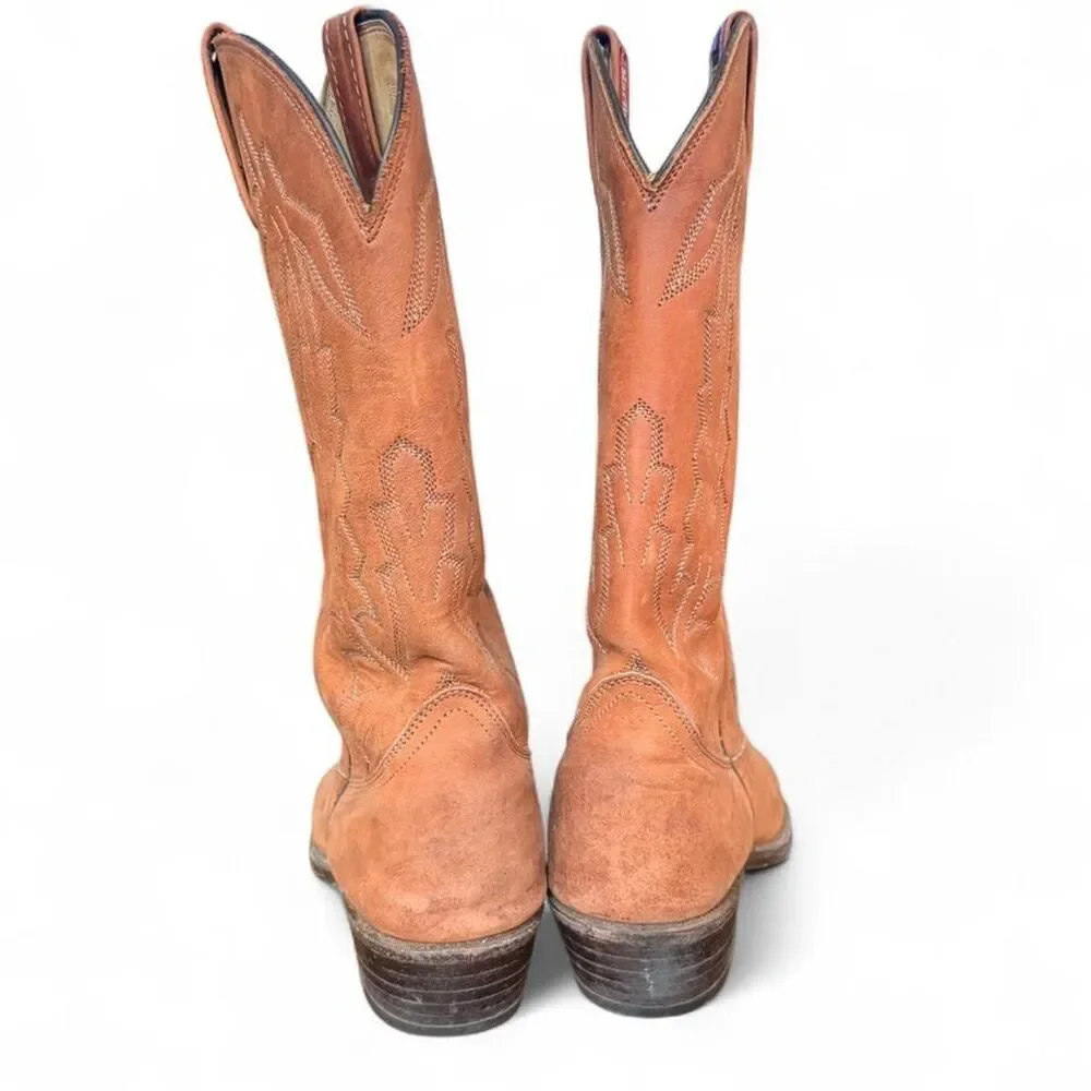 Dan Post Men’s 8.5D Brown Leather Cowboy Western Boots Leather Made USA